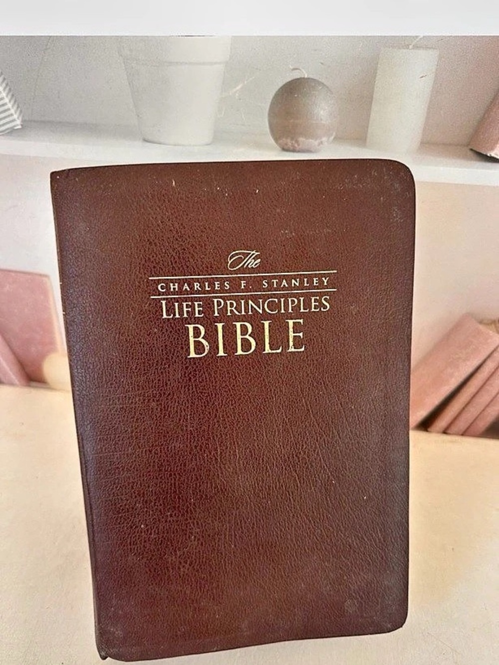The Charles F. Stanley Life Principles Bible Brown Bonded Leather NKJV
